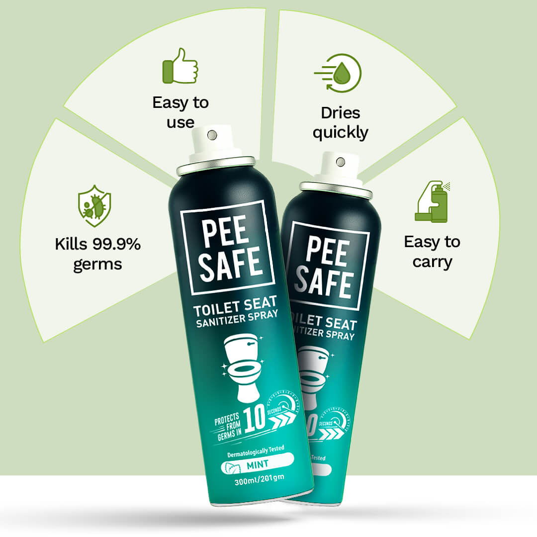 Pee Safe Toilet Seat Sanitizer Spray (Mint) - 300 ML - BULK BUY