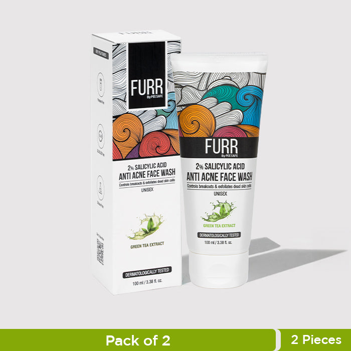 Furr 2% Salicylic Acid Anti Acne Facewash - Pack of 2