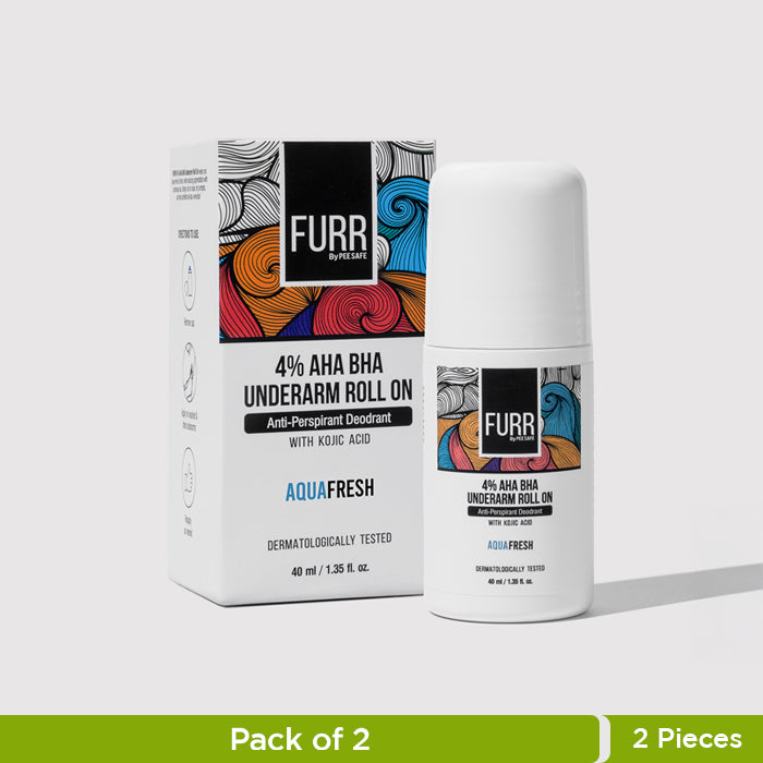 Furr 4% AHA BHA Underarm Roll-On - Aqua (Pack of 2)