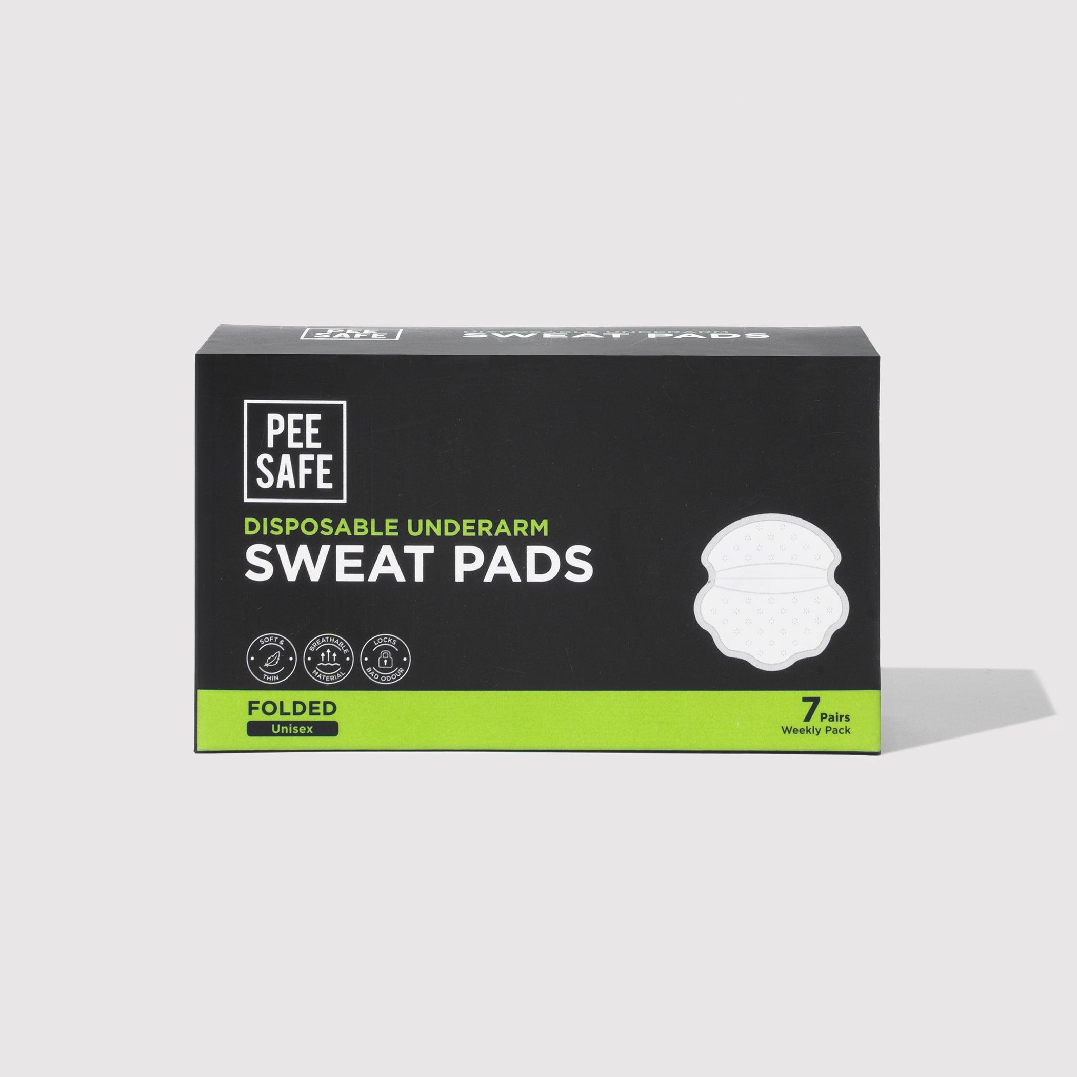 Pee Safe Disposable Underarm Sweat Pads (Folded) - 14 Pads