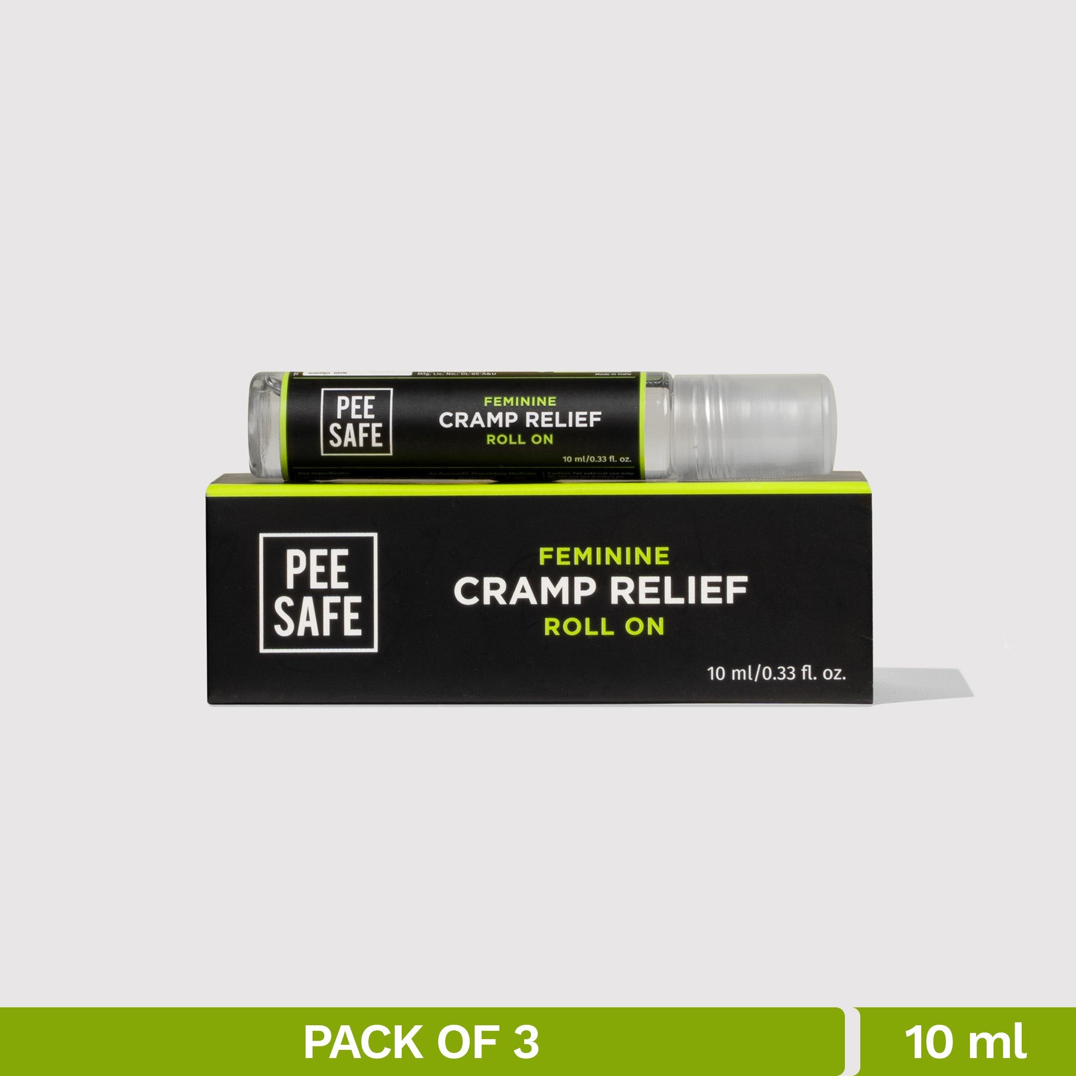 Pee Safe Cramp Relief Roll On (10 ML - Pack Of 3)
