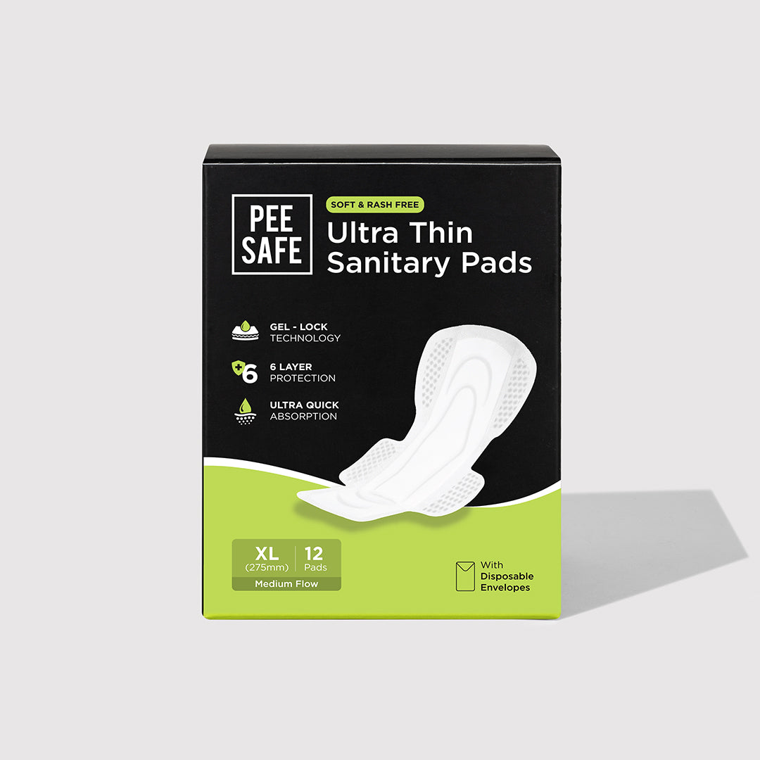 Pee Safe Ultra Thin Sanitary Pads - XL (12 Pads) - BYOC