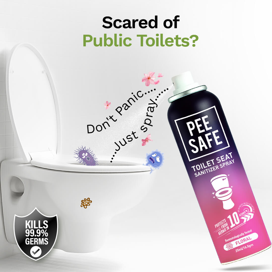 Pee Safe Mini Toilet Seat Sanitizer Spray (Floral) - 25 ML - BYOC