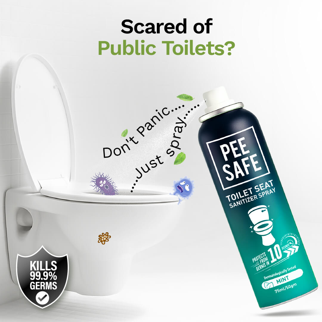 Pee Safe Toilet Seat Sanitizer Spray (Mint) - 75 ML - BULK BUY