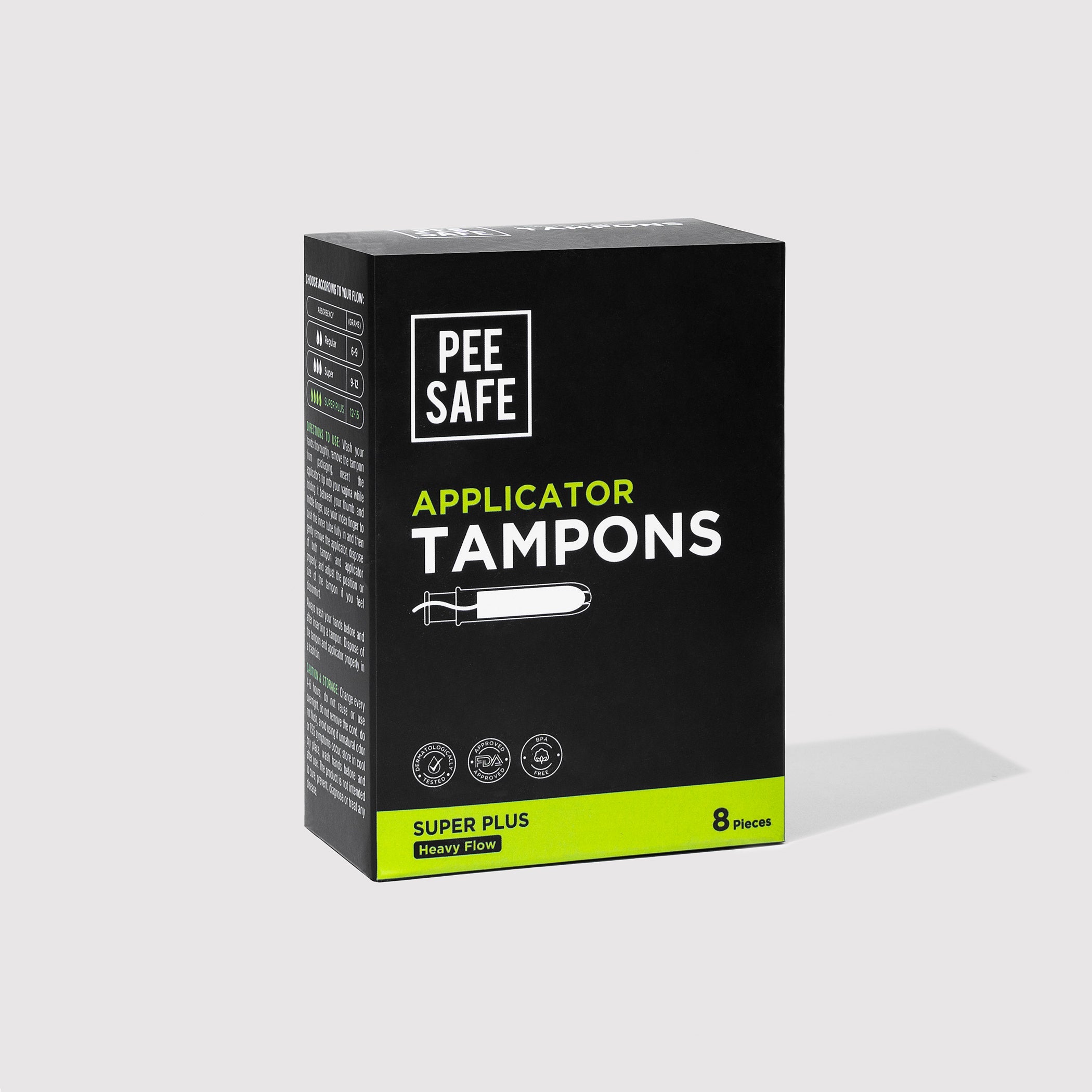 Pee Safe Applicator Tampons - Super Plus (8 Tampons)