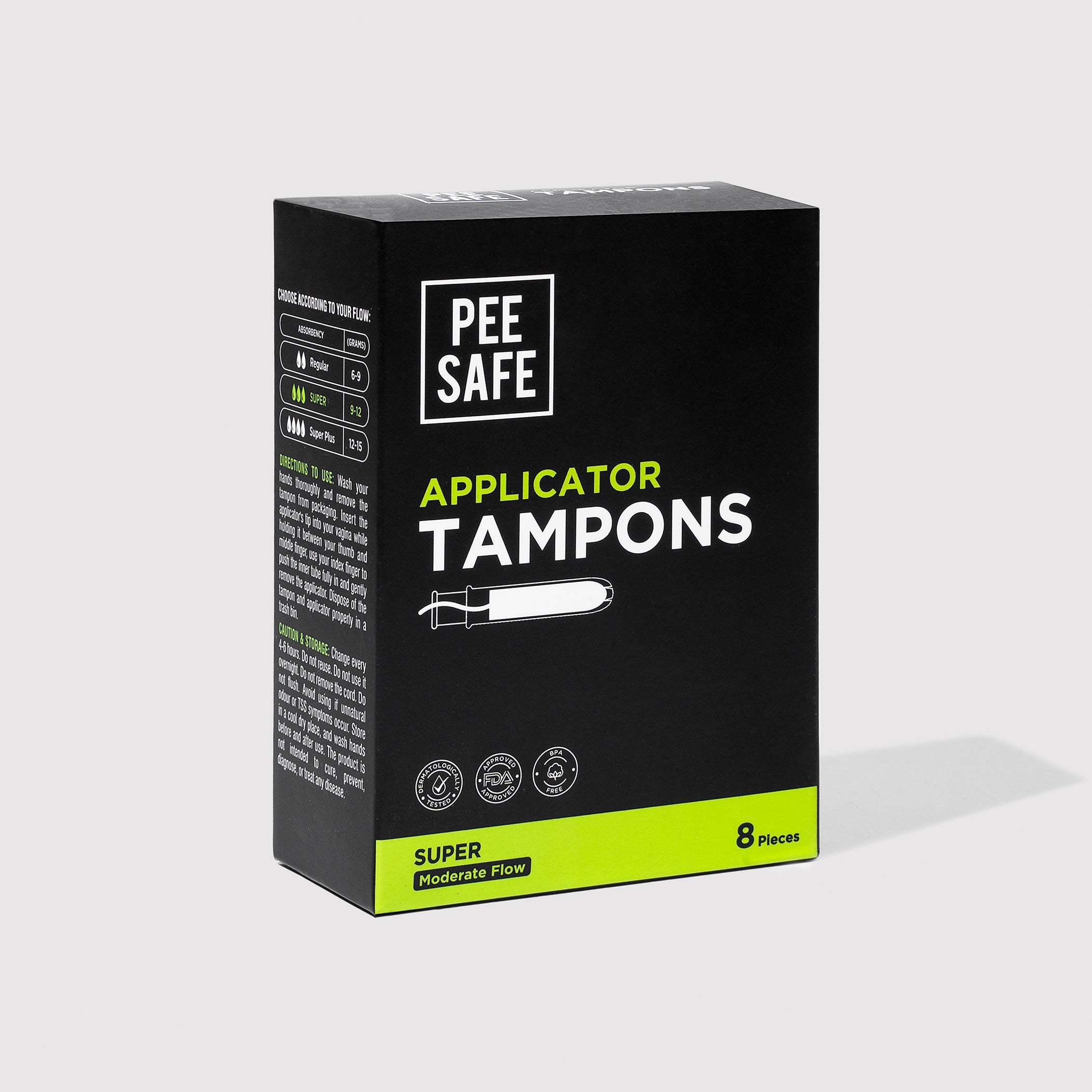 Pee Safe Applicator Tampons - Super (8 Tampons)