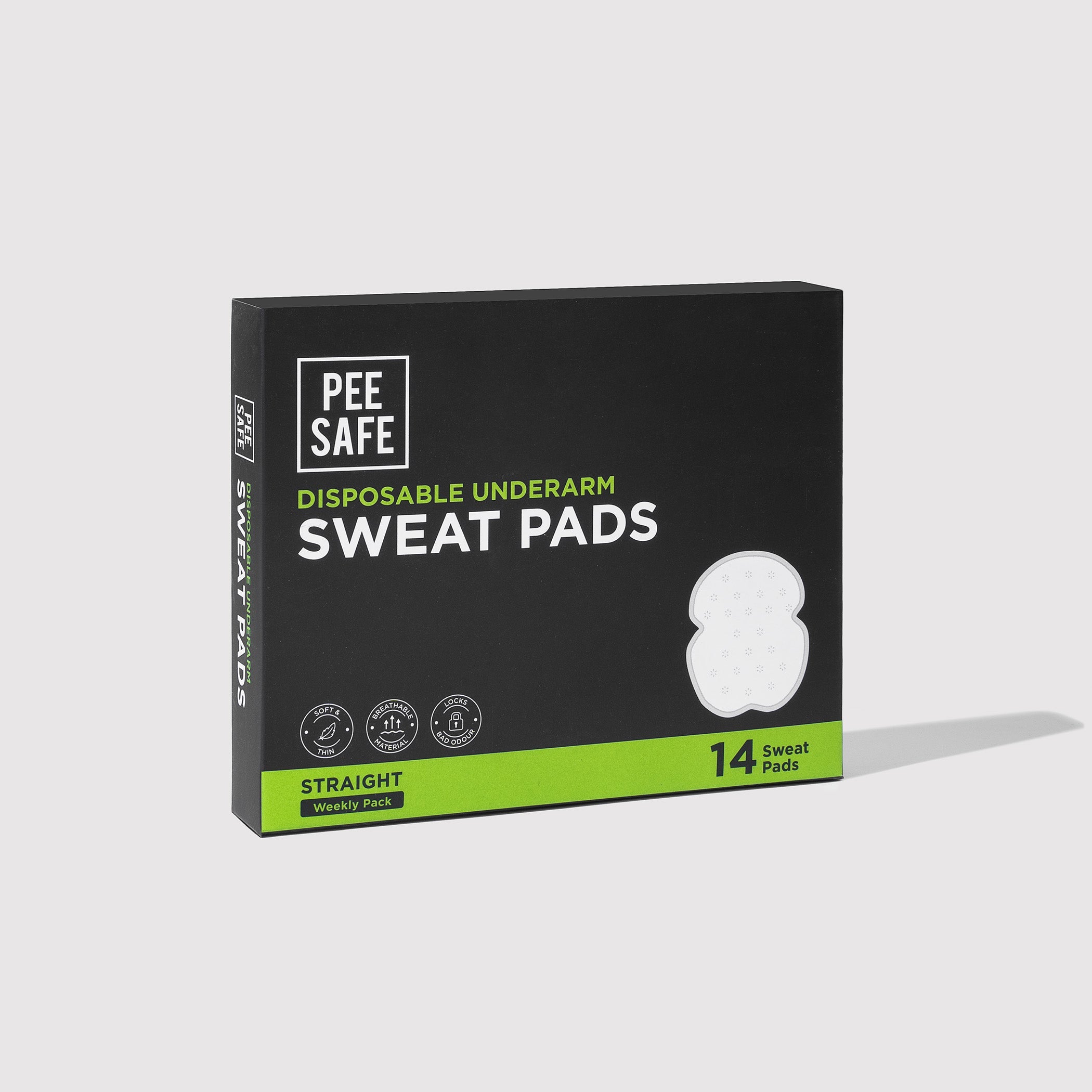 Pee Safe Disposable Underarm Sweat Pads (Straight) - 14 Pads - BYOC