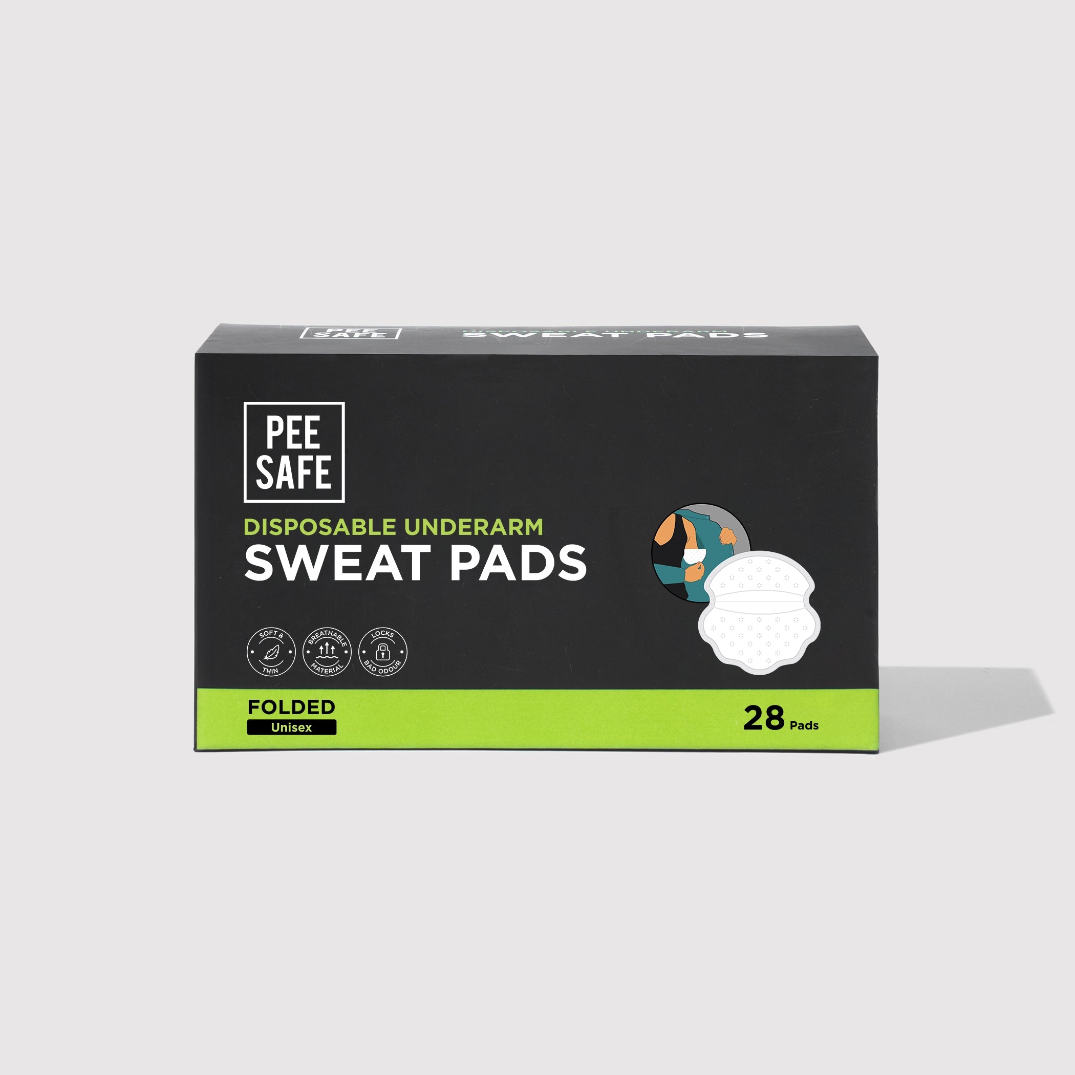 Pee Safe Disposable Underarm Sweat Pads (Folded) - 28 Pads - BYOC