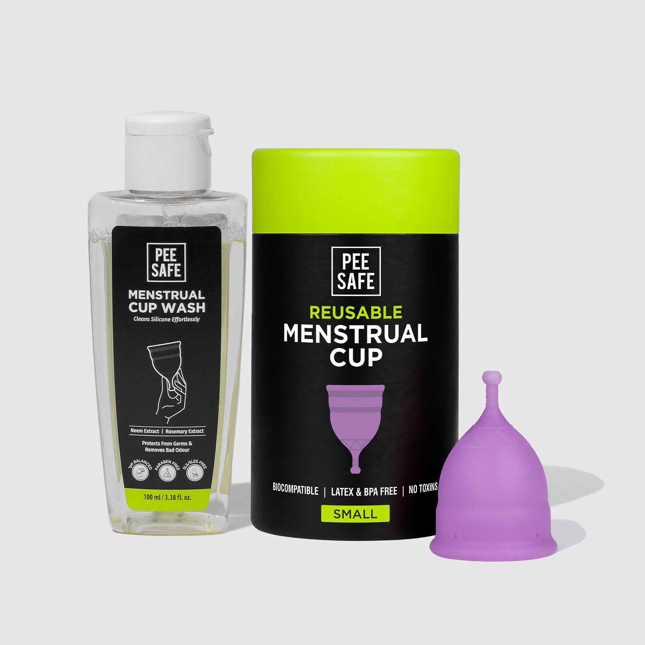Pee Safe Menstrual Cup (S) + Cup Wash