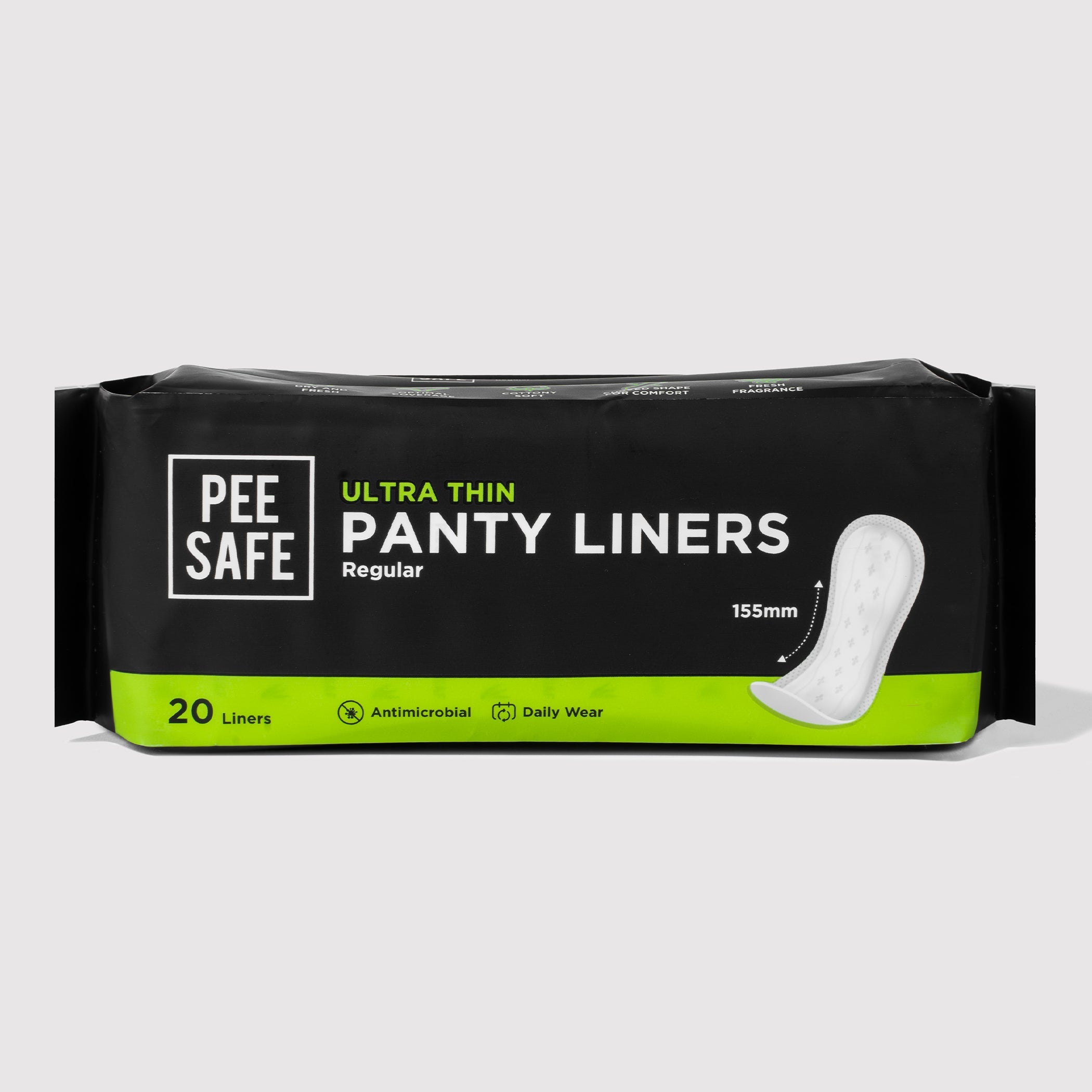 Pee Safe Daily Wear Panty Liners - 155 mm (20 Liners)