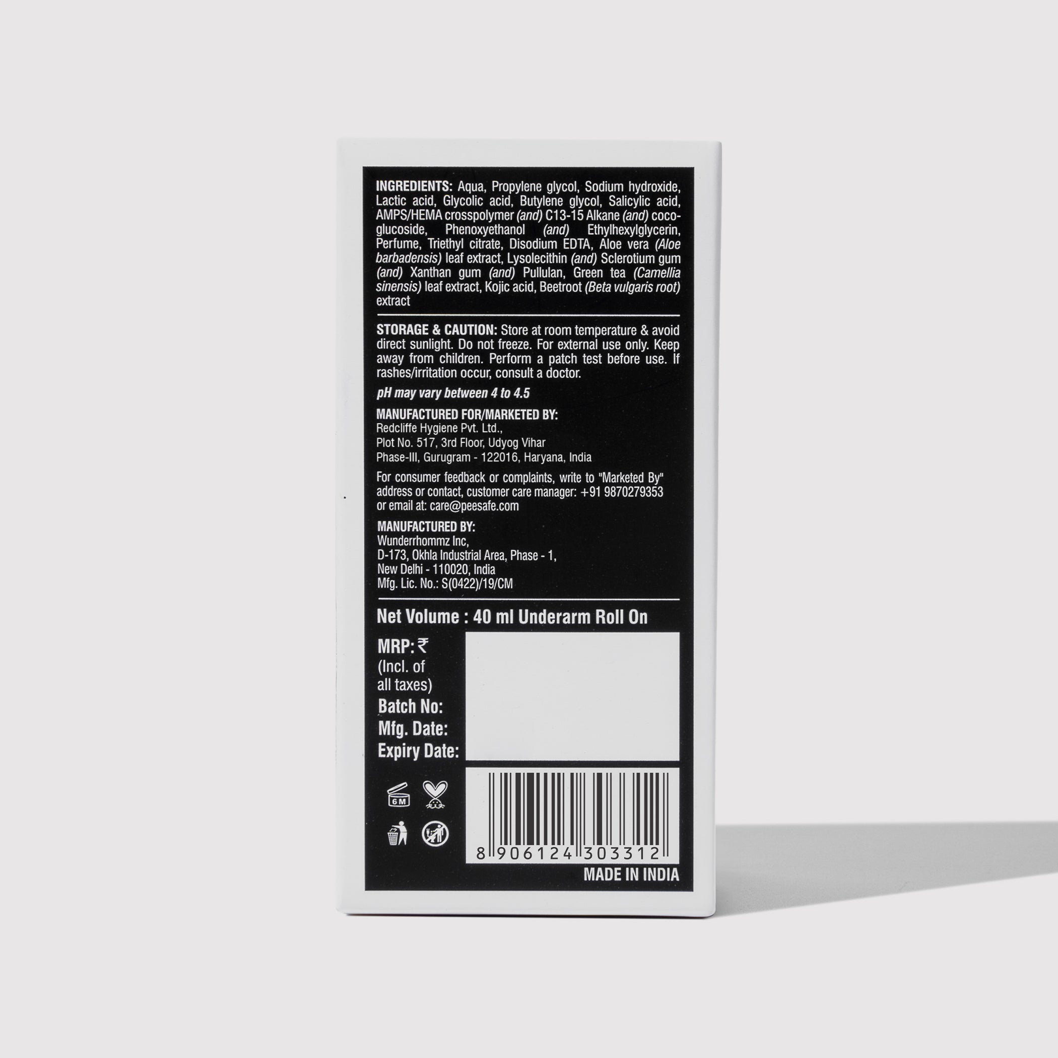 Furr 4% AHA BHA Underarm Roll On - Flora