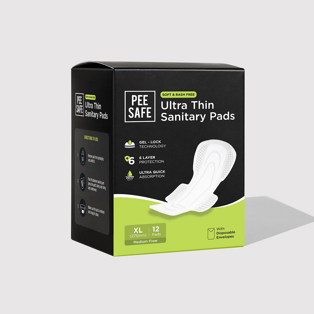 Pee Safe Ultra Thin Sanitary Pads - XL (12 Pads)
